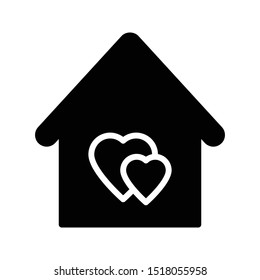 favorite home glyph flat vector icon