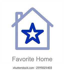 Favorite Home and house icon concept