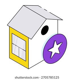 Icono de casa favorito, Vector editable 