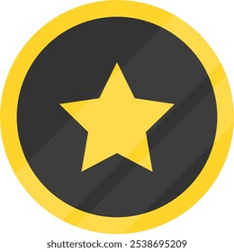 Favorite icon. Black and gold favorite button.