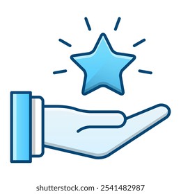 Favorite icon, blue gradient vector illustration