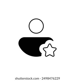 Favorite Icon, Bookmark Profile Symbol, Black and White Minimalist User Star Vector, Simple Star Graphic, Essential UI Element for Interaction, User Preference Indicator