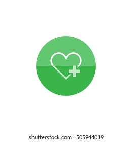 Favorite icon in flat color circle style. Internet, heart shape