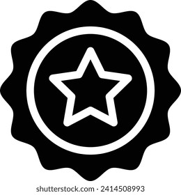 Favorite Icon Like Warranty Rosette. Star Badge Vector Icon.
