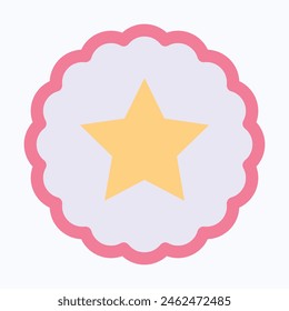 Favorite Icon Like Warranty Rosette. Star Badge Vector Icon. Flat Style Isolated Vector Icon.