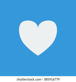 Favorite icon, on blue background, white outline, large size symbol