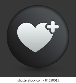 Favorite Icon on Round Black Button Collection Original Illustration