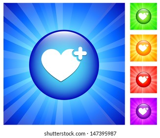 Favorite Icon on Round Button with Blue Glow