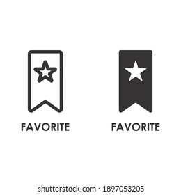 Favorite icon on thin and bold vector illustration for online store or web store or else