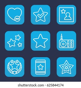 Favorite icon. set of 9 outline favorite icons such as star