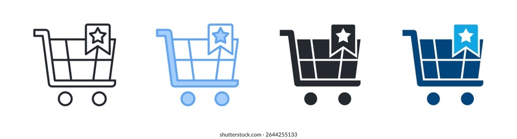 Favorite Icon Set Multiple Style. Design In Outline, Blue, Glyph, Dual Tone