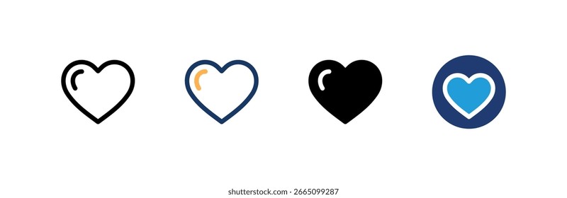 Favoritensymbolsatz für mehrere Stilkollektionen. Vektorgrafik.