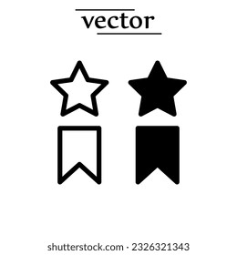 Icono favorito. signos de vector de estrella y marcador de Favoritos. logotipo, vector, insignia, sello, ilustración de signo en fondo blanco..eps