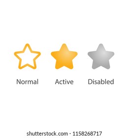 Favorite icon states: normal, active and disabled