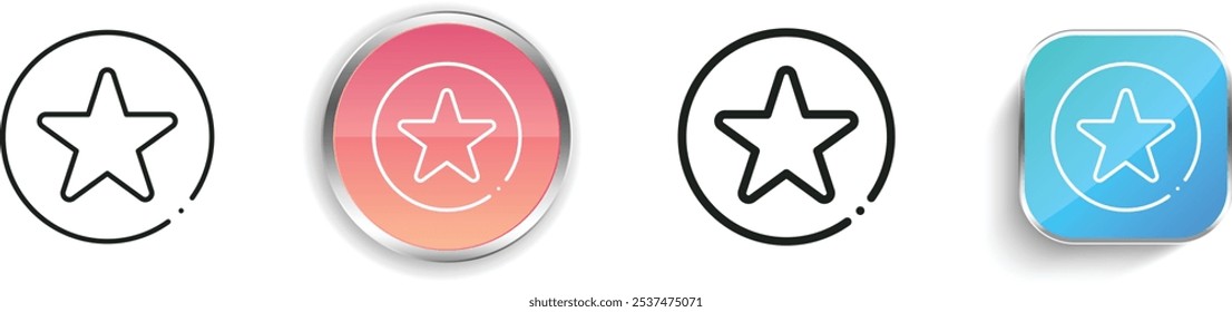 favorite icon. Thin Linear, Regular and Button Style Design Isolated On White Background