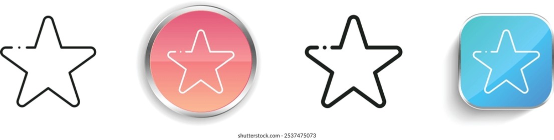 favorite icon. Thin Linear, Regular and Button Style Design Isolated On White Background