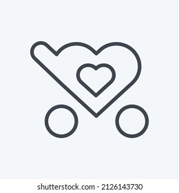 Favorite Icon in trendy line style isolated on soft blue background