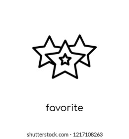 favorite icon. Trendy modern flat linear vector favorite icon on white background from thin line collection, outline vector illustration