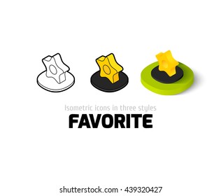 Favorite icon, vector symbol in flat, outline and isometric style