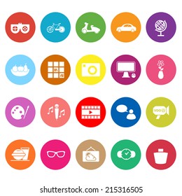 Favorite and like flat icons on white background, stock vector