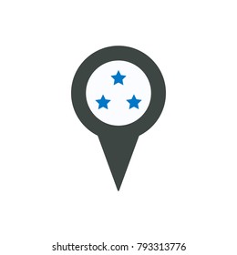 Favorite like location pin place rank stars icon. Navigation travel direction pointer.