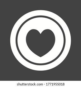 Favorite like sign. Hearts icon. Positive feedback symbol. Gray flat button. Classic heart icon. Vector element.