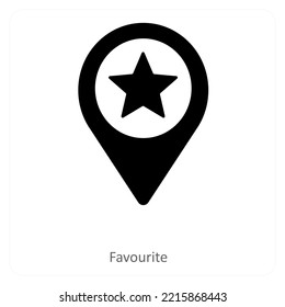 Favorite and location icon concept