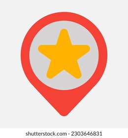 Favorite location icon in flat style, use for website mobile app presentation