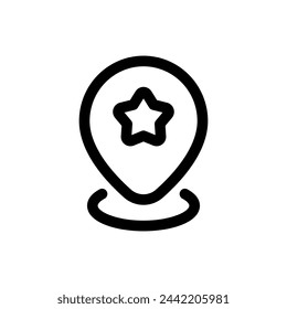 Favorite Location icon in trendy outline style isolated on white background. Favorite Location silhouette symbol for your website design, logo, app, UI. Vector illustration, EPS10.