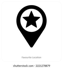 favorite location and place icon concept
