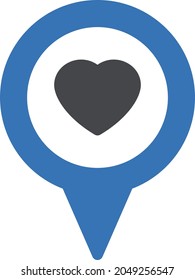 favorite location vector glyph colour icon
