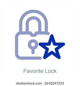 Favorite Lock and safety icon concept