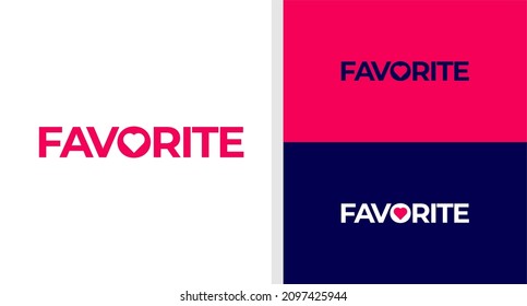 FAVORITE LOGO WORDMARK LOVE NEGATIVE SPACE EDITABLE