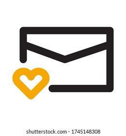 Estilo de línea vectorial de icono de correo favorito