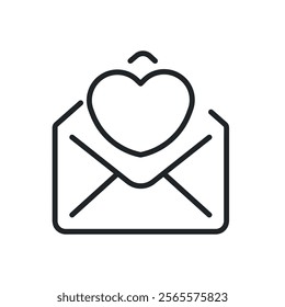 Favorite mail thin line icons. Perfect pixel on transparent background