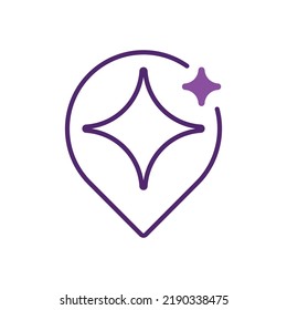 Favorite map pin icon in flat style. Navigation vector illustration on white isolated background.