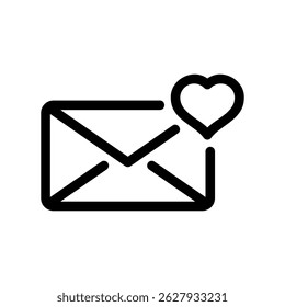 Favorite Message Graphic Mail Envelope with a Loving Heart Emblem