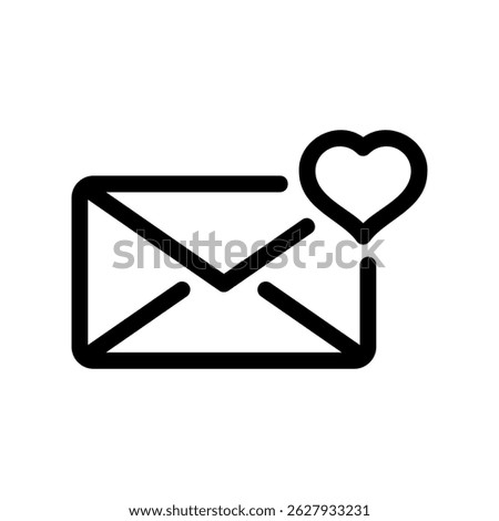 Favorite Message Graphic Mail Envelope with a Loving Heart Emblem