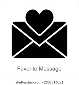 Favorite Message and message icon concept