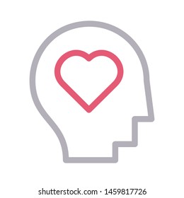 favorite mind colour line vector icon