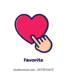 Favorite minimal colors style icon. Vector illustration icon concept isolated premium. Flat cartoon style