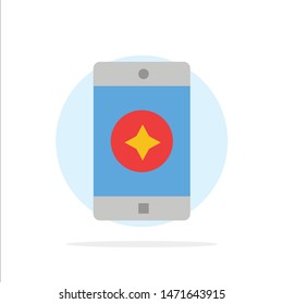 Favorite Mobile, Mobile, Mobile Application Abstract Circle Background Flat color Icon