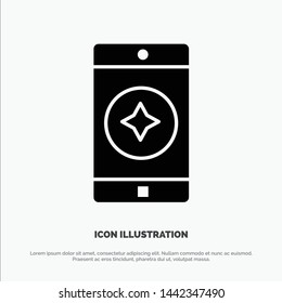 Favorite Mobile, Mobile, Mobile Application solid Glyph Icon vector