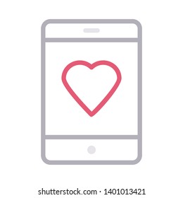 favorite mobile vector color line icon