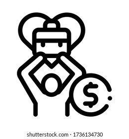 favorite money job icon vector. favorite money job sign. isolated contour symbol illustration
