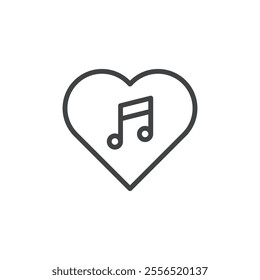 Favorite music icon Vector logo outline