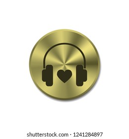 Favorite music vector button, web design element