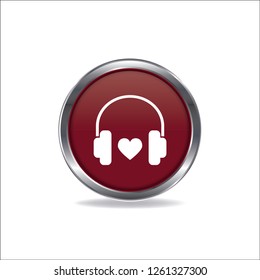 Favorite music vector button, web design element