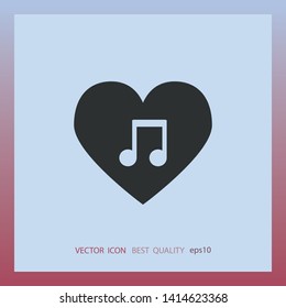 Favorite music, vector icon, web design element