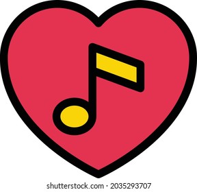 favorite music vector line colour icon